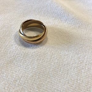Cartier white/rose/yellow gold trilogy ring.